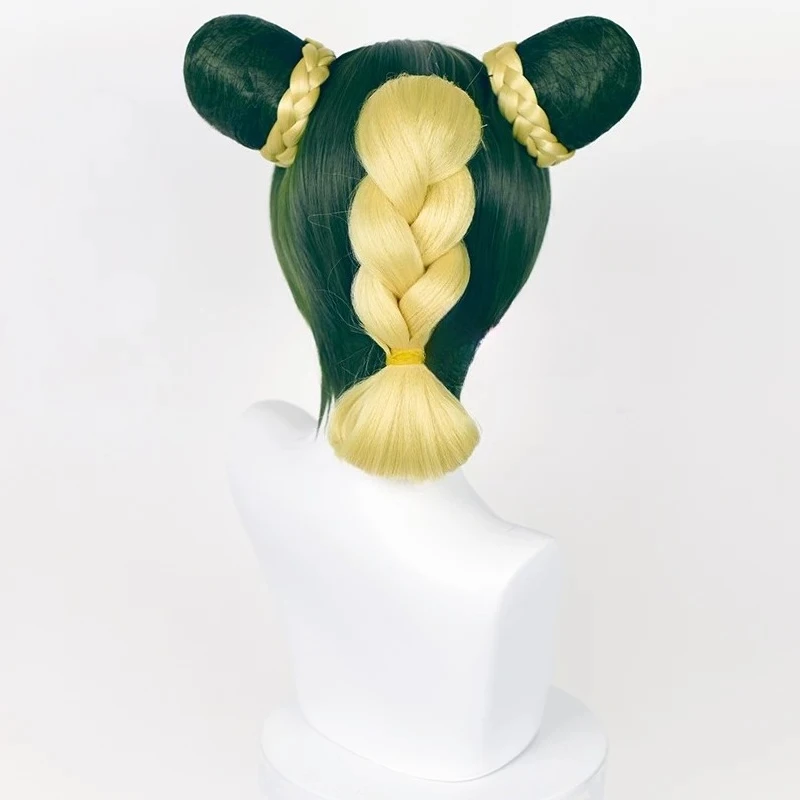 Anime Jolyne Cujoh Cosplay Yellow Green Wig Short Hair Artificial Wigs for Women Role Play Props Accessories Theme Party