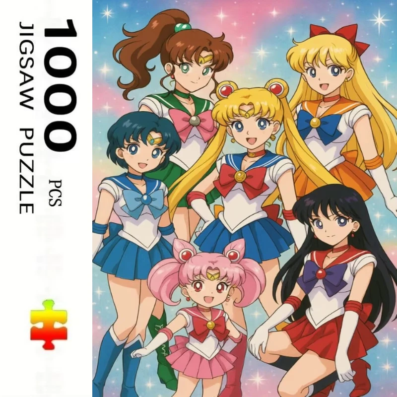 500/1000/1200/2000 PCS Puzzles for Adults Sailor Moon Anime Jigsaw Puzzles Brain Challenge Game Gift Home Decor