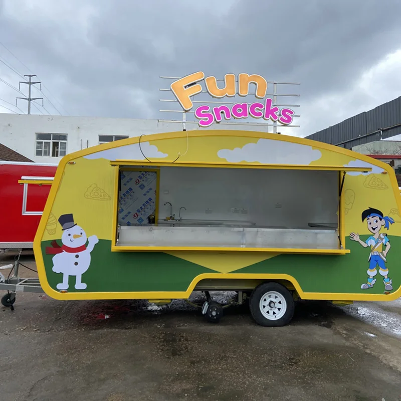 Mobile Street Food Van Concession Pizza Oven Food Trailer Fully Equipped