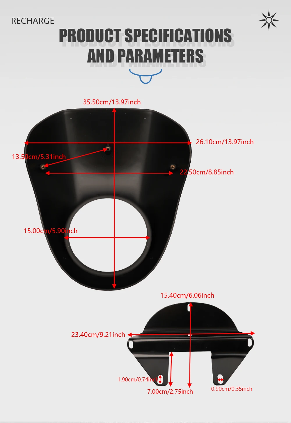 Motorcycle Black Headlight Grill Fairing Cover ABS Plastic Windshield For Harley 883 1200 Front Fork Mount Dyna Sportster XLCH