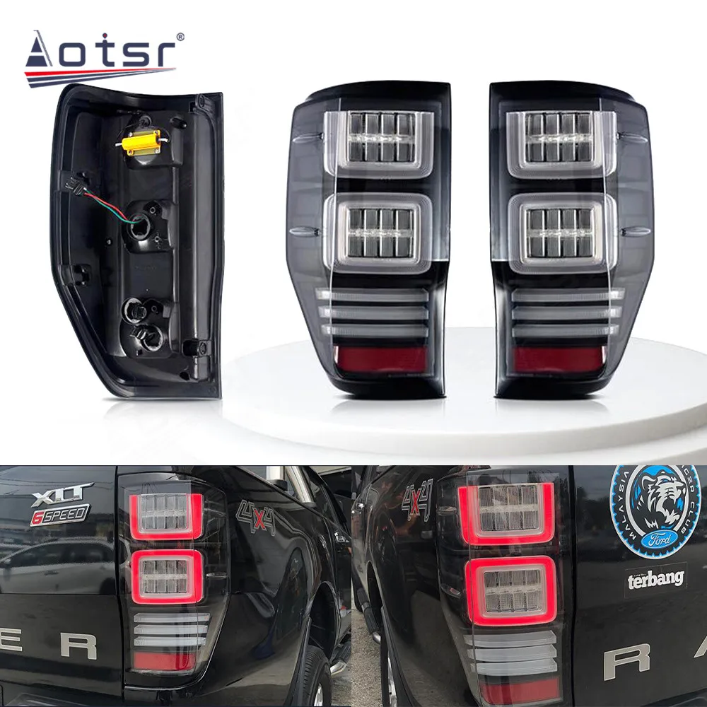 Car Tail Lights Automotive Parts For Ford Ranger 2012 2013 2014-2020 Taillights Rear Lamp LED Signal Reversing Parking Lights