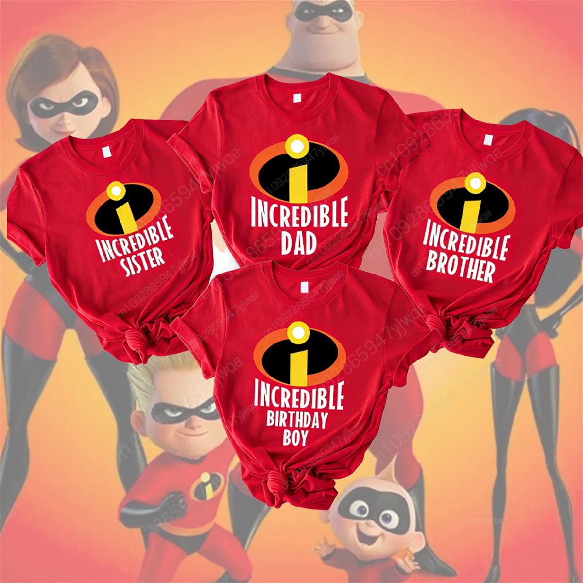 Incredibles Family Logo Graphic Print Shirt Pixar Movie Fan Tee Family Member T-shirt Party Tee Adults Kid Cotton T-shirt Top