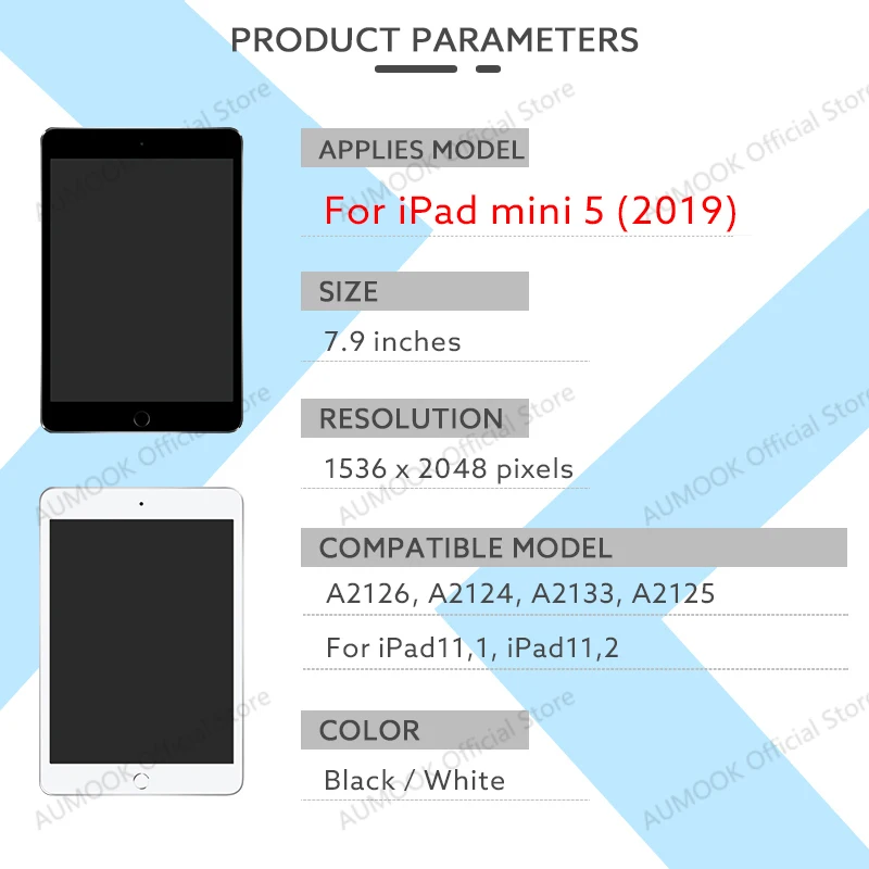 Do iPada mini 5 mini5 Wyświetlacz LCD Ekran dotykowy Digitizer Panel montażowy A2126 A2124 A2133 A2125 Ekran dotykowy LCD Wymień części — zdjęcie produktu 2