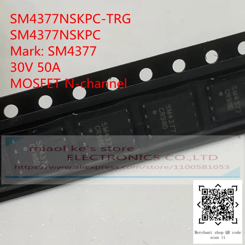 

[5PCS] 100%new original SM4377NSKPC-TRG SM4377NSKPC SM4377 N-CH DFN5X6 30V 50A MOS field effect transistor