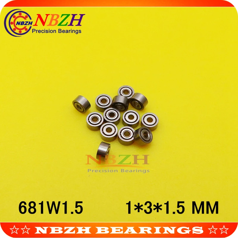 NBZH 10 Pcs MR31 1*3*1.5 Mm Miniature 681/1.5K Ball Bearings 681W1.5 ML1003 L-310W51 681/1.5