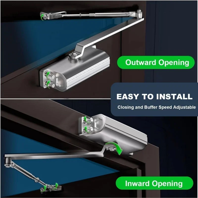 40-60 كجم الباب التلقائي أقرب 2 الربيع الهيدروليكي العازلة قابل للتعديل سرعة إغلاق الباب المعدات كتم لينة إغلاق الباب الأجهزة #3