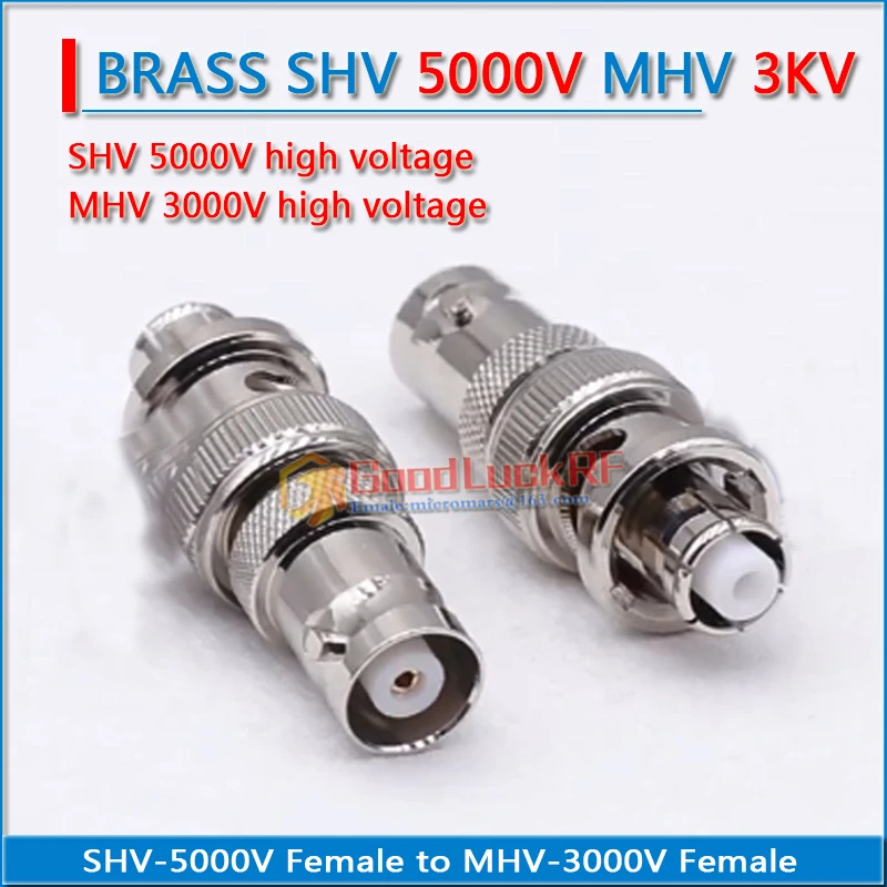 

SHV5000V to MHV3000V SHV 5000V 5KV Female to MHV 3000V 3KV Female High Voltage Power Brass Straight RF Connection Adapters