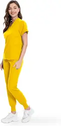 Women's medical uniforms Niaahinn Scrubs Top & Multifunctional Pocket Jogger Pants Scrub Suit Medical Uniform for lady