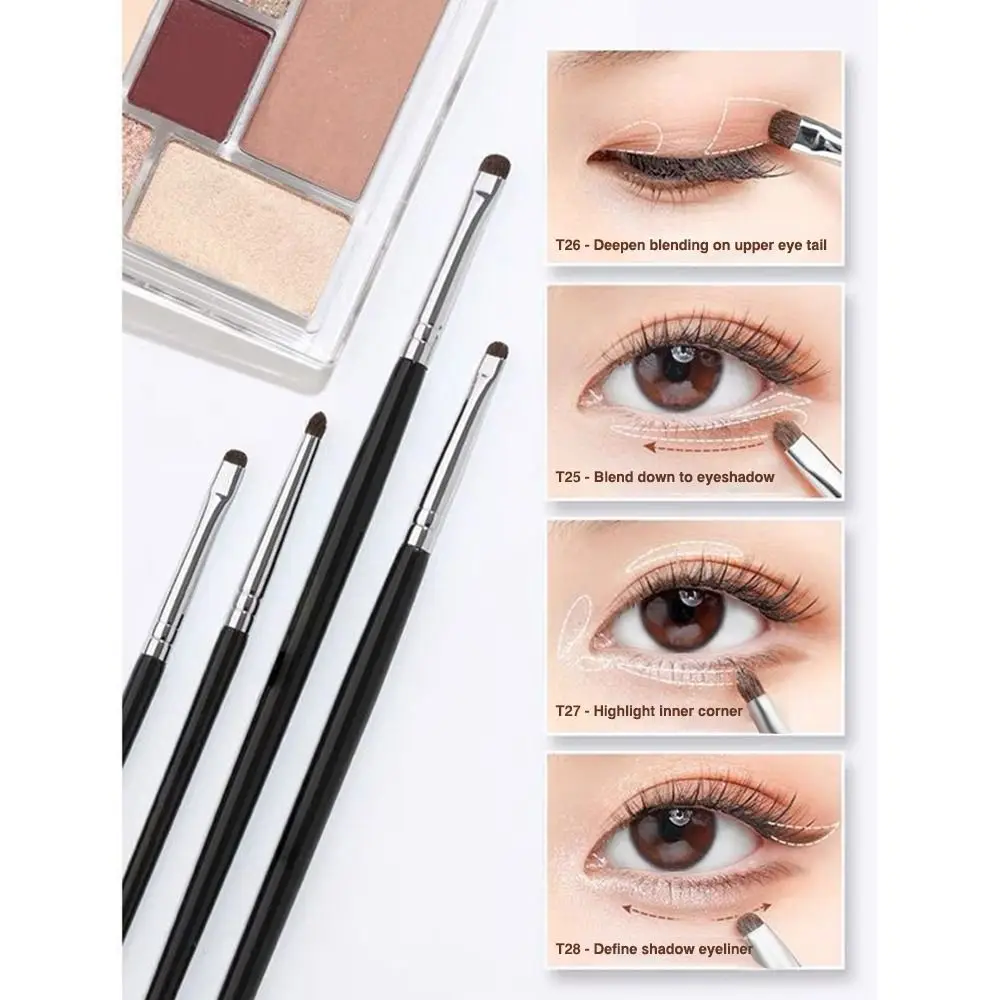 1PC/4PCS Soft Hairs Eye Makeup Brush Plastic Handle Small Tapered Brush for Highlighting Eyeshadow/Sleeping Silkworms/Under Eyes