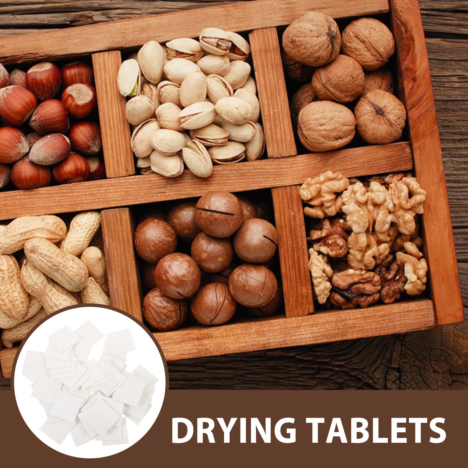 

100Pcs Compact Drying Slices for Food Moisture Absorbers Desiccant for Biscuit Rice and Other Foods Desiccant Drying Sheet