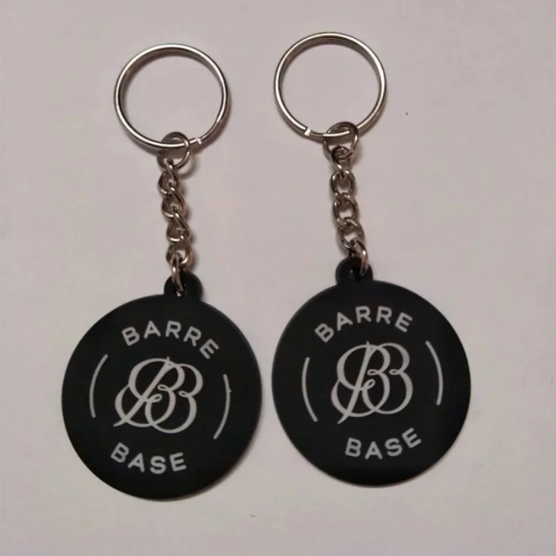 Customized Black Rubber Keychain Backside Blank Pendant Key Holder Accessories Wholesale Free Shipping