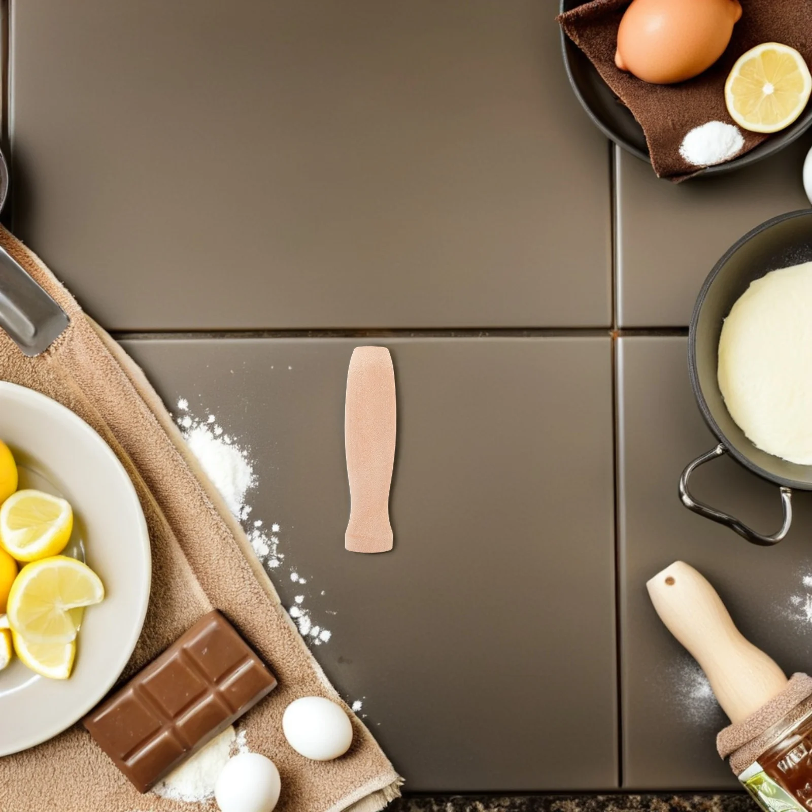 

10Pcs Wooden Cooking Tool Handles Replacement Ergonomic Grip Universal Fit Spatula Frying Pan Garden Tool Repair