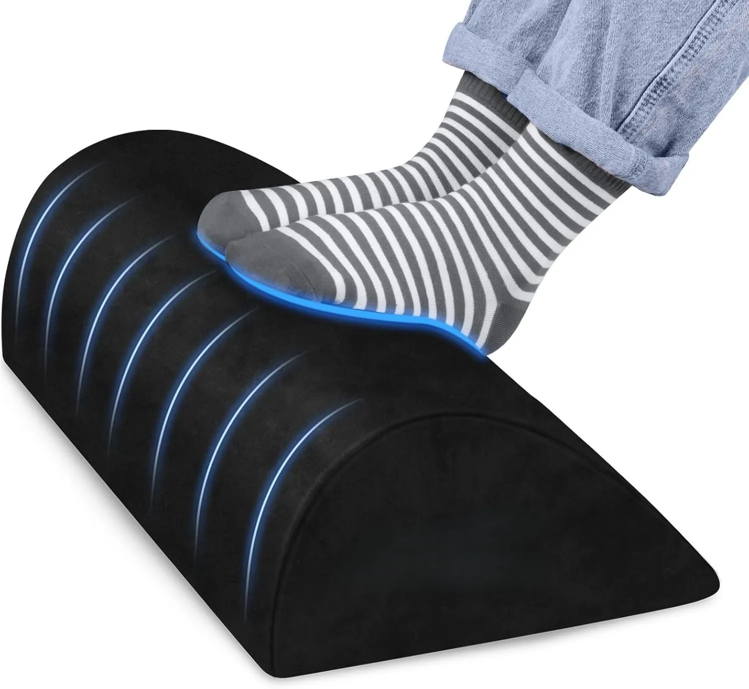 Adjustable Memory Foam Under Desk Foot Rest Ergonomic Foot Stool for Home Office Gaming With Non Slip Base Lumbar Support