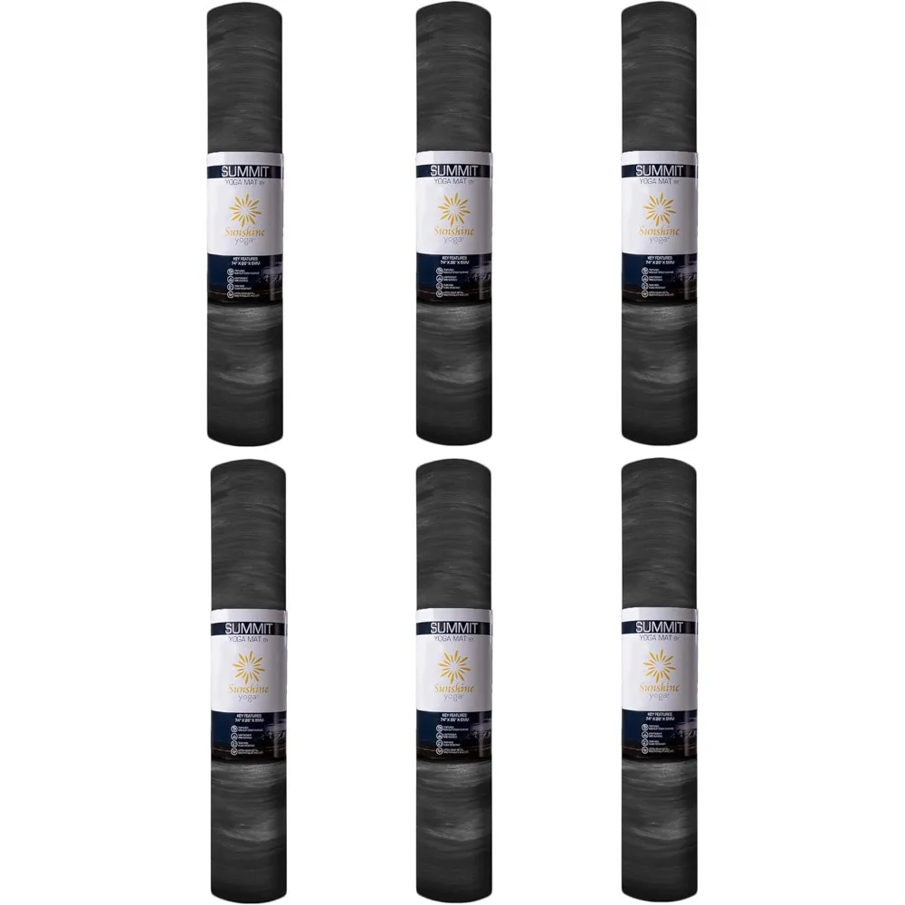 Summit Yogamatten, 74"x26" oder 72"x24" breit, 6 mm dick, flockenabweisend, rutschfeste Bulk-Fitnessmatten für Workout oder Stretching, Ex