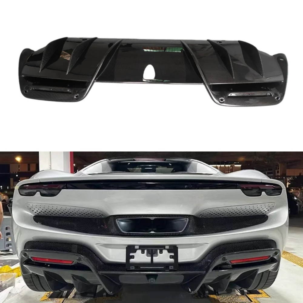 Customized Lightweight Rear Bumper Lip Kit for Ferrari 296 Upgraded OEM Style Carbon Fiber Rear Diffuser Body Kit Car Tools