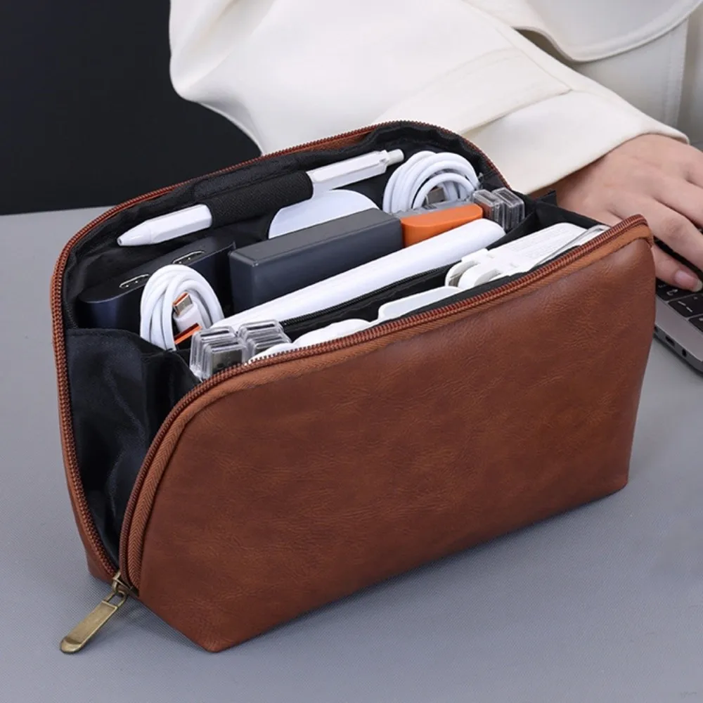 

Multi-Function Digital Product Storage Bag Multi-layer Dust Proof Cable Organizer Pouch PU Waterproof Electronic Gadget Bag