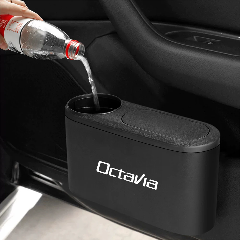 Car Hanging Trash Can Side Door ABS Organizer Umbrella Storage Bin For Skoda S Octavia Rapid Fabia A7 Superb KAMIQ Roomster VRS