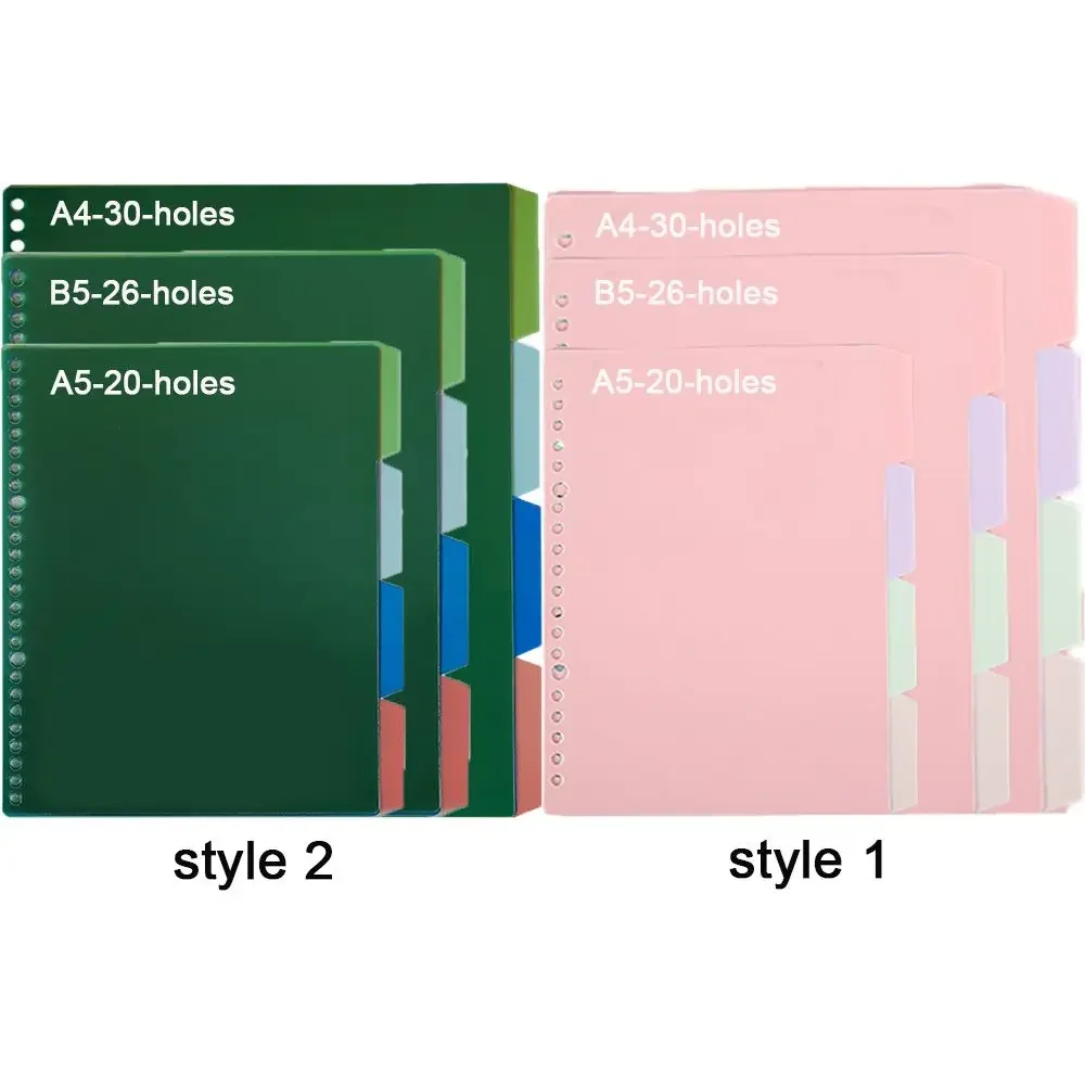 4 Tab A4 A5 B5 Plastic Binder Index Dividers Binder Page Multicolor Index Tabs for Notebook Folders Sheet Protectors with Tab