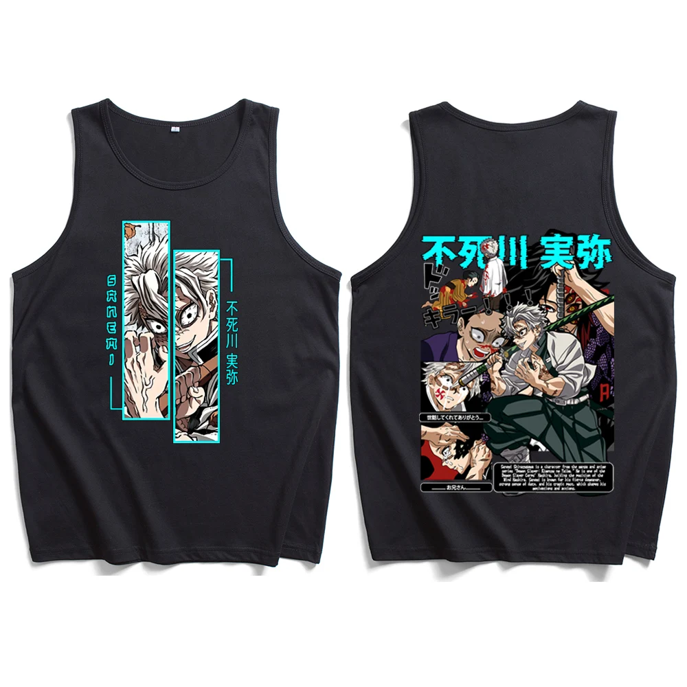

Demon Slayer Shinazugawa Sanemi Anime Tank Tops Vest Cousins Beach Shirt Casual Sleeveless Fans Gift T-shirt