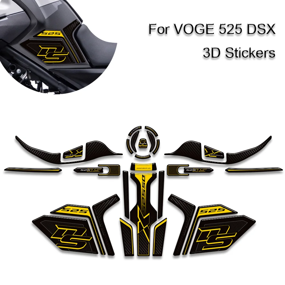 For VOGE 525 DSX DS525X DS525 X  Motorcycle Adventure Tank Pad Gas Fuel Oil Protector Fairing Fender Handguard Stickers