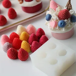 1One Strawberry-Shaped Silicone Mold-3DAromatherapy Candle Wax Mold,DIYBerry Shaped Candle and Soap,Durable、Flexible、Materials T