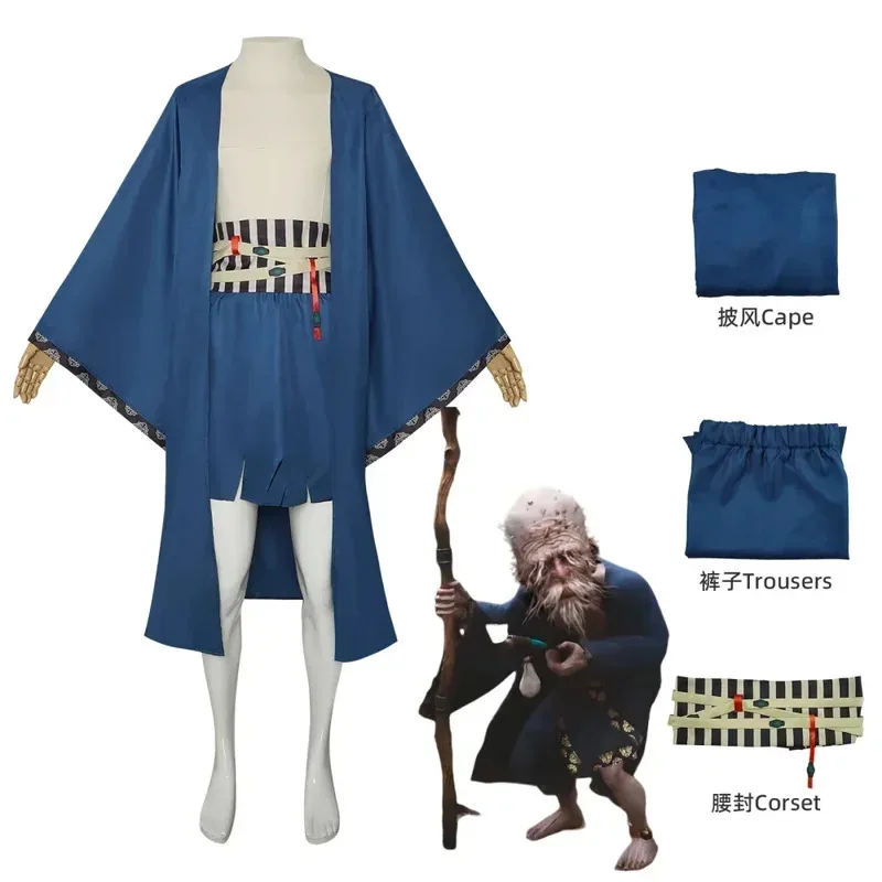 

Black Myth Wukong Local Earth God Cosplay Costume Robe Cloak Uniform Pants Halloween Game Role Playing Costumes dfdg555