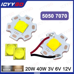 LED Lamp Beads 20W 40W Lamp DC3V 6V 12V 5050 7070 LED COB Flashlight Car Light Diving Spotlight, Spotlight, Headlight Source
