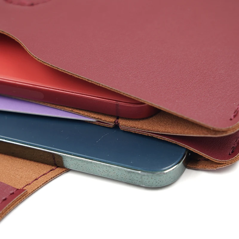 Universal Thin Double Layer Pu Leather Clutch Bag 6.7-6.9 Inch Phone Lightweight Sleeve Small Case for iPhone 17 Pro Max Plus view 4