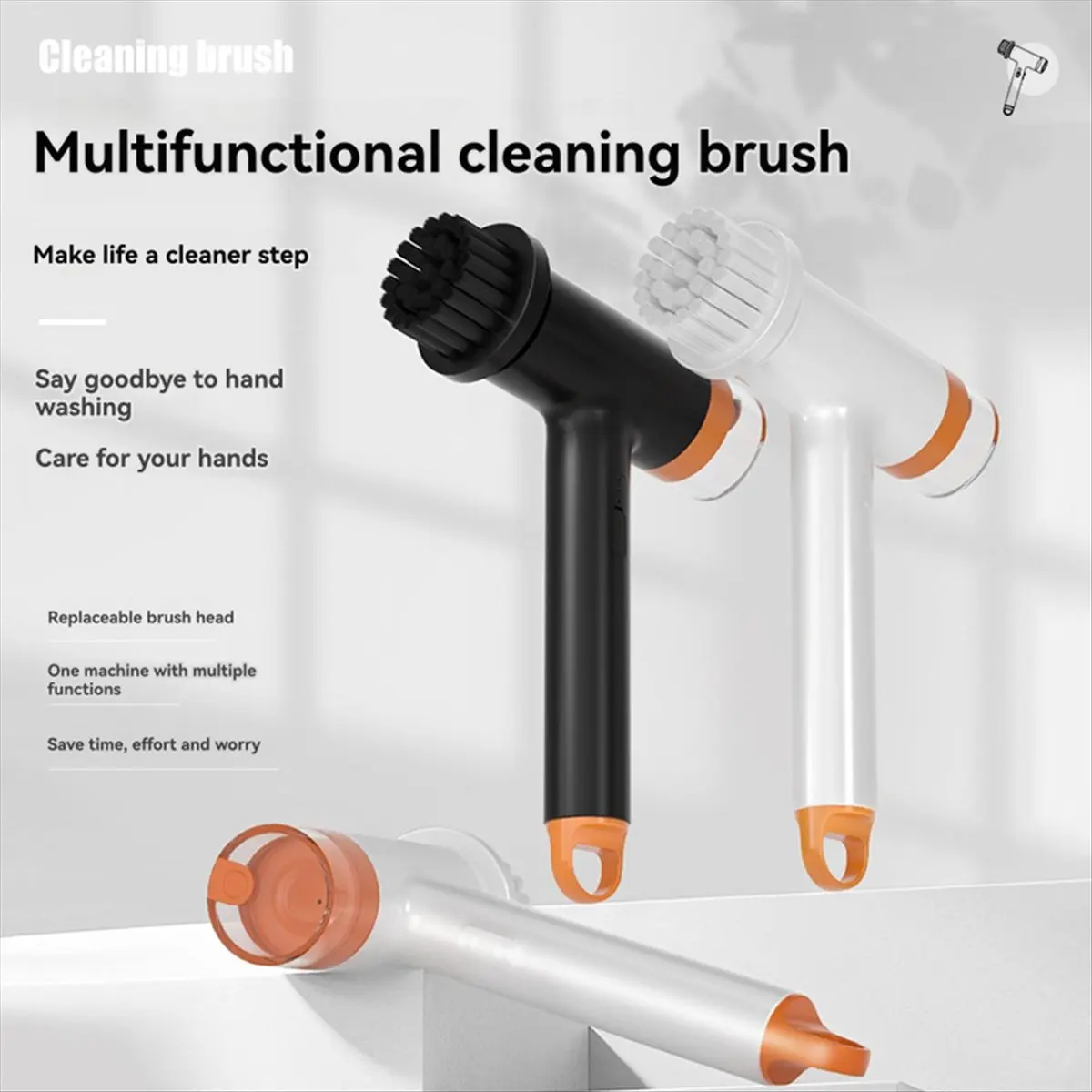 A192F-Multifunctional Cordless Electric Cleaning Brush Replaceable Brush Crevice Brush Kitchen Floor Brush Cleaning Tool A