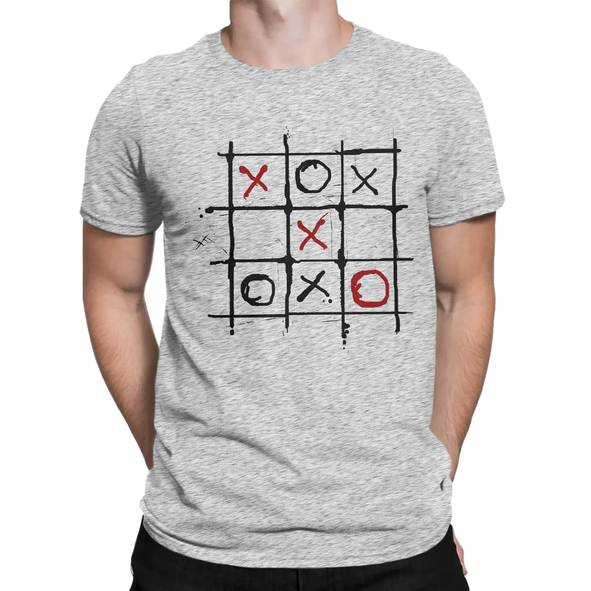 Tic Tac Toe Graphic Printed T Shirt Men Women  Pure Cotton  Tee Shirt Clothing