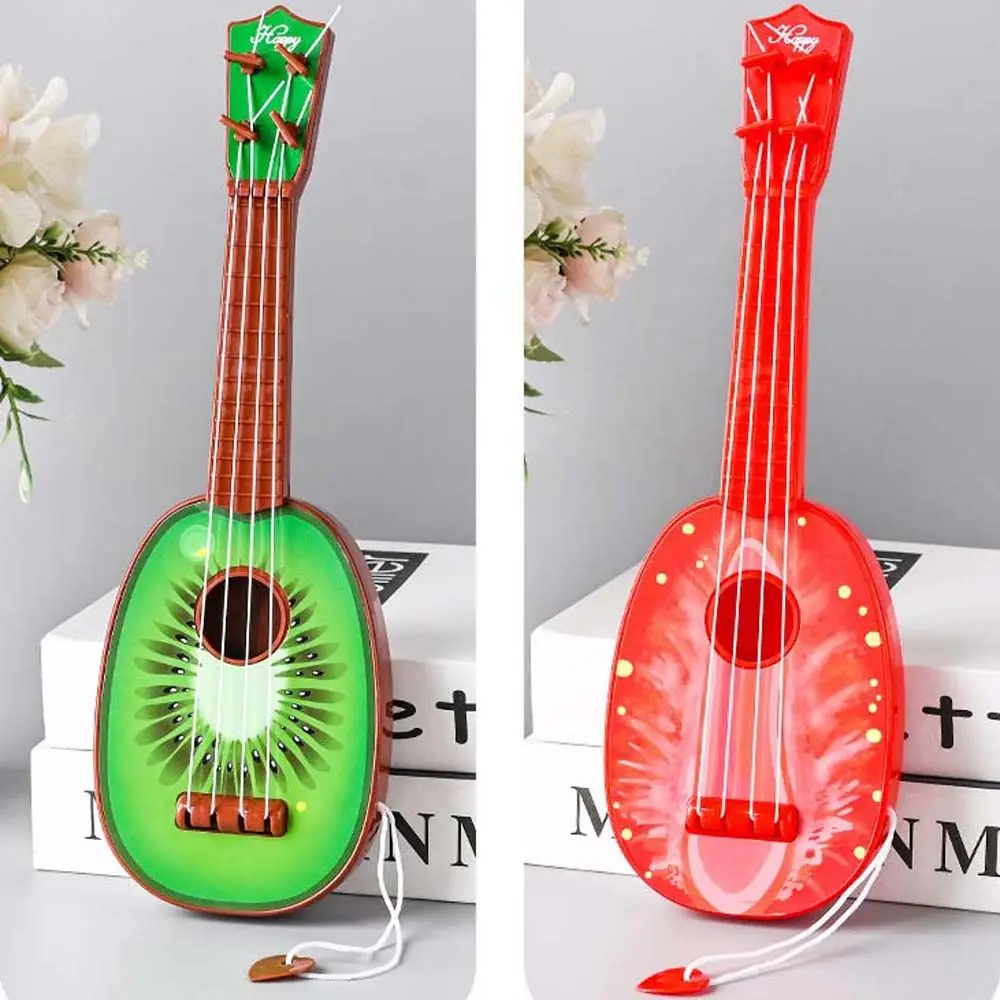 Instrumento educacional brinquedo inclinado montessori brinquedos frutas ukulele instrumento musical guitarra brinquedo instrumento musical brinquedo