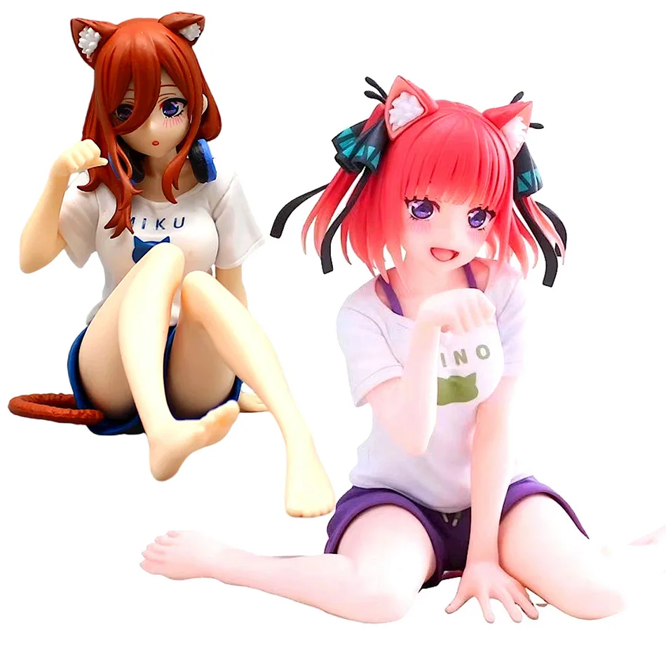 13cm The Quintessential Quintuplets Anime Figure Loungewear Kawaii Nakano Miku Action Figure Nakano Nino Noodle Stopper Figurine