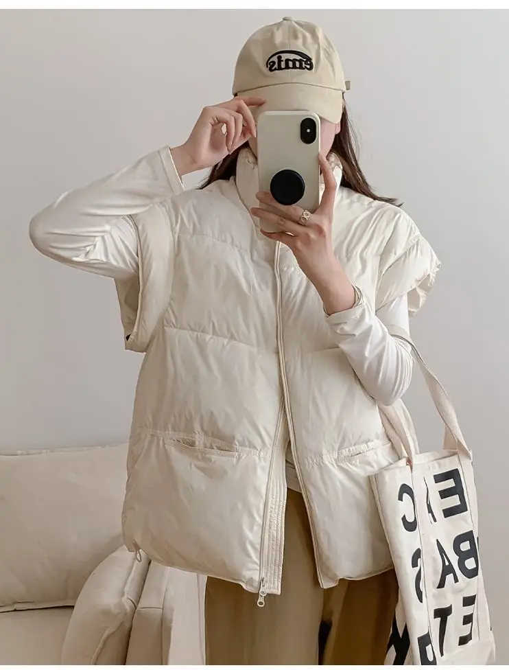 سترات الصدريات النسائية السميكة المطرزة الربيع الصوفية بساطتها جماليات غير متناظرة سبليت مطوي الطبقات فريدة من نوعها الحضرية Y2K