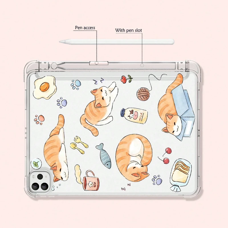 Cat Clear Case for iPad Case iPad 10th Gen Pro 12.9 4th 5th 6th Air 4th 5th 10.9 Pro 11 2nd 3rd 4th iPad 10.2 7th 8th 9th Cover