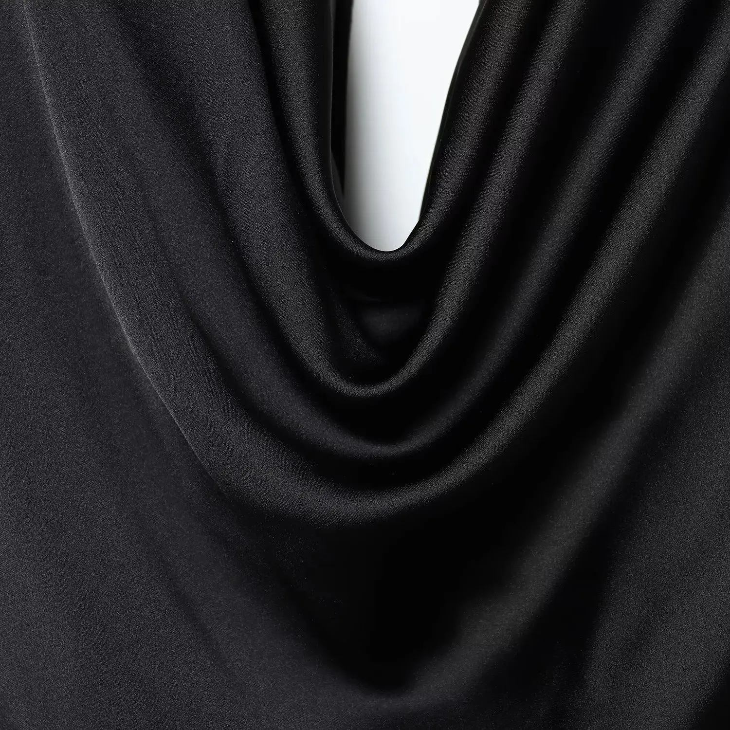 Ele seda satén sensación drapeado Collar Dr otoño nuevo Sle mujer Faion diseño tubo recto largo Sve Casual Dr