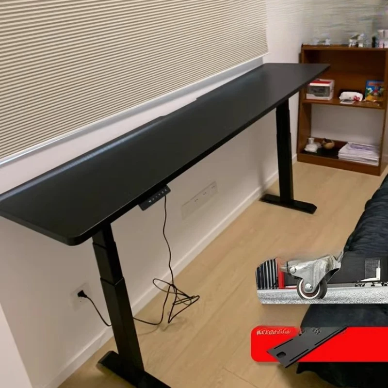 

Wall strip narrow table small desk solid wood electric lifting balcony small size computer bedroom table legs