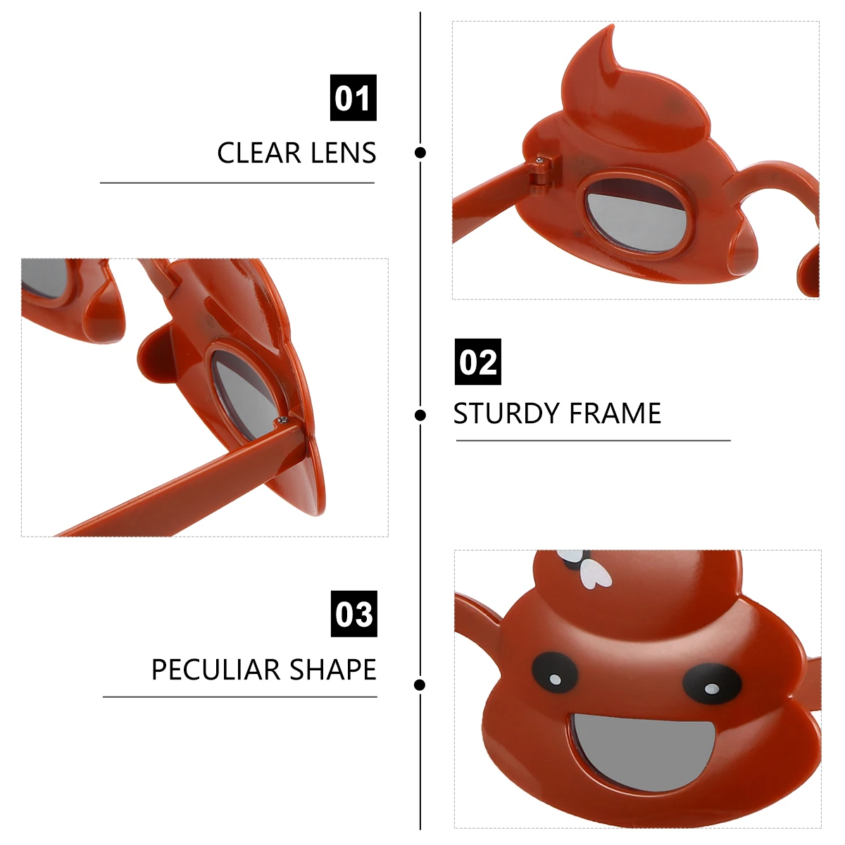 

2pcs Poop Shaped Glasses Novelty Funny Photo Props Material Party Supplies Christmas Party Prank Accessories
