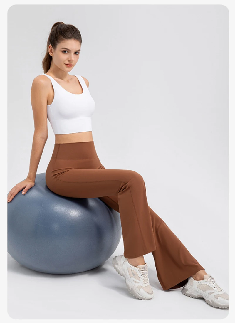 Atmungsaktive Serie Damen-Yogahose mit hoher Taille – Booty Lifting Flared Leggings, nahtlose Nylon-Spandex-Workout-Strumpfhose, Fitnessbekleidung