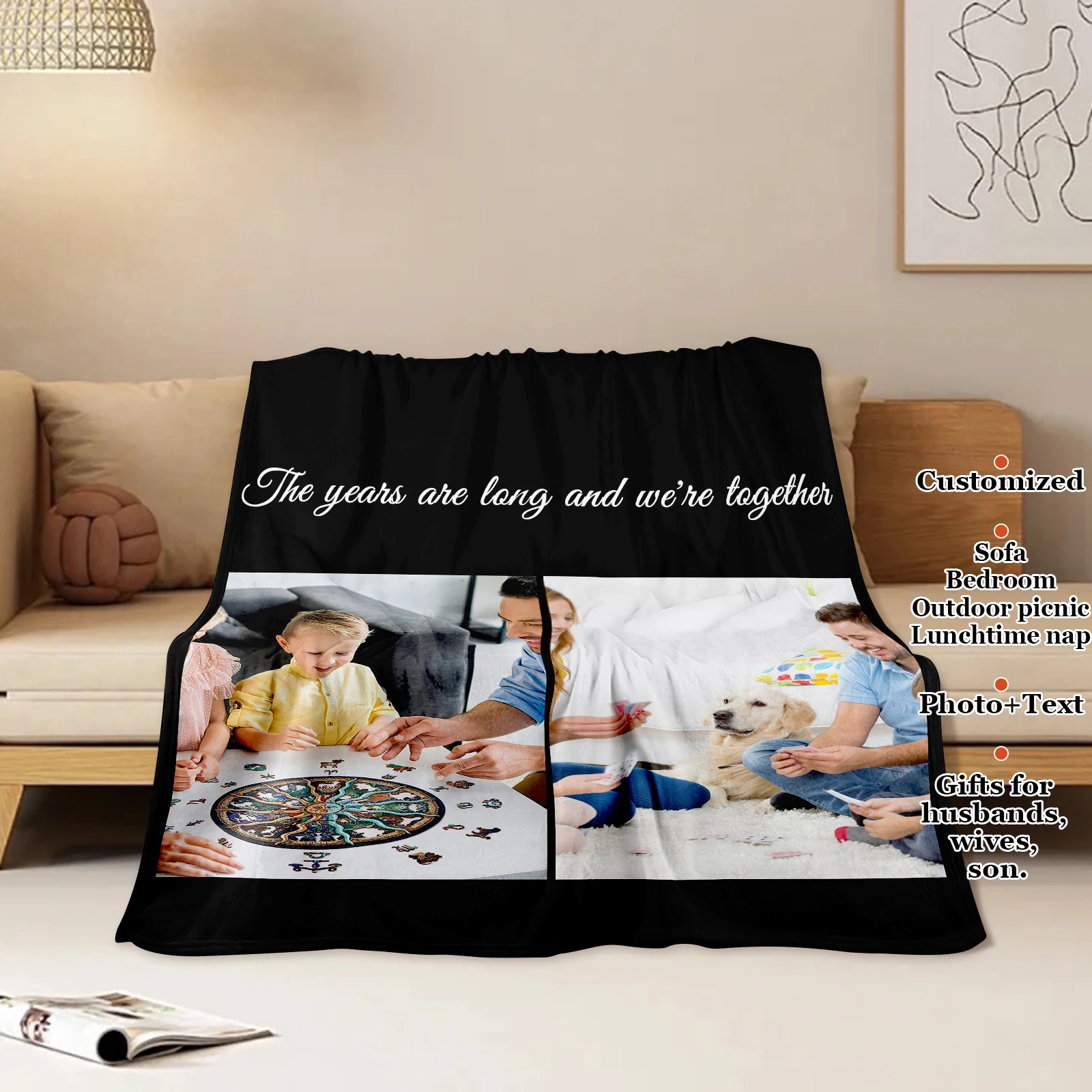 

Family Cozy Board Game Time Family Customized Blanket Special Gift For Your Family Sofa Bedroom Office Camping Travel Available