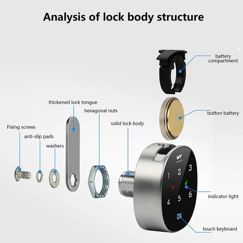 Digital Cabinet Lock Electronic Drawer Combination Lock Smart Cabinet Lock Sensitive Touch Safe Household Cabinet Password Locks