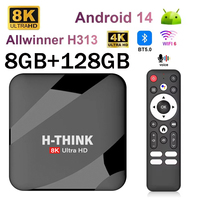 Q96 H-THINK M400 Box Smart TV Box HD 4K 8K BT5.0 Set Top Box 4G 5G Wifi6 Android 14 Voice remote Allwinner H313 8GB 128GB iptv