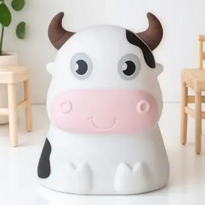 

Ночник с изображением коровы, силиконовый ночник, детская прикроватная настольная лампа, декор для спальни, романтический мягкий