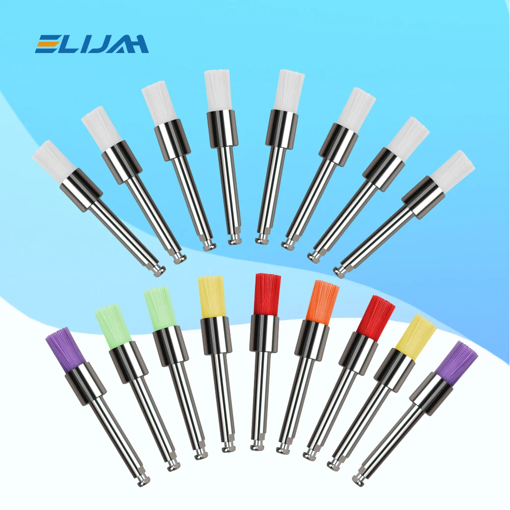 

ELIJAH 100 шт./пакет, щетки для полировки зубов, полировщик, нейлоновые щетки Colorfu, полировщик RA, одноразовые инструменты для полировки стоматологической природы