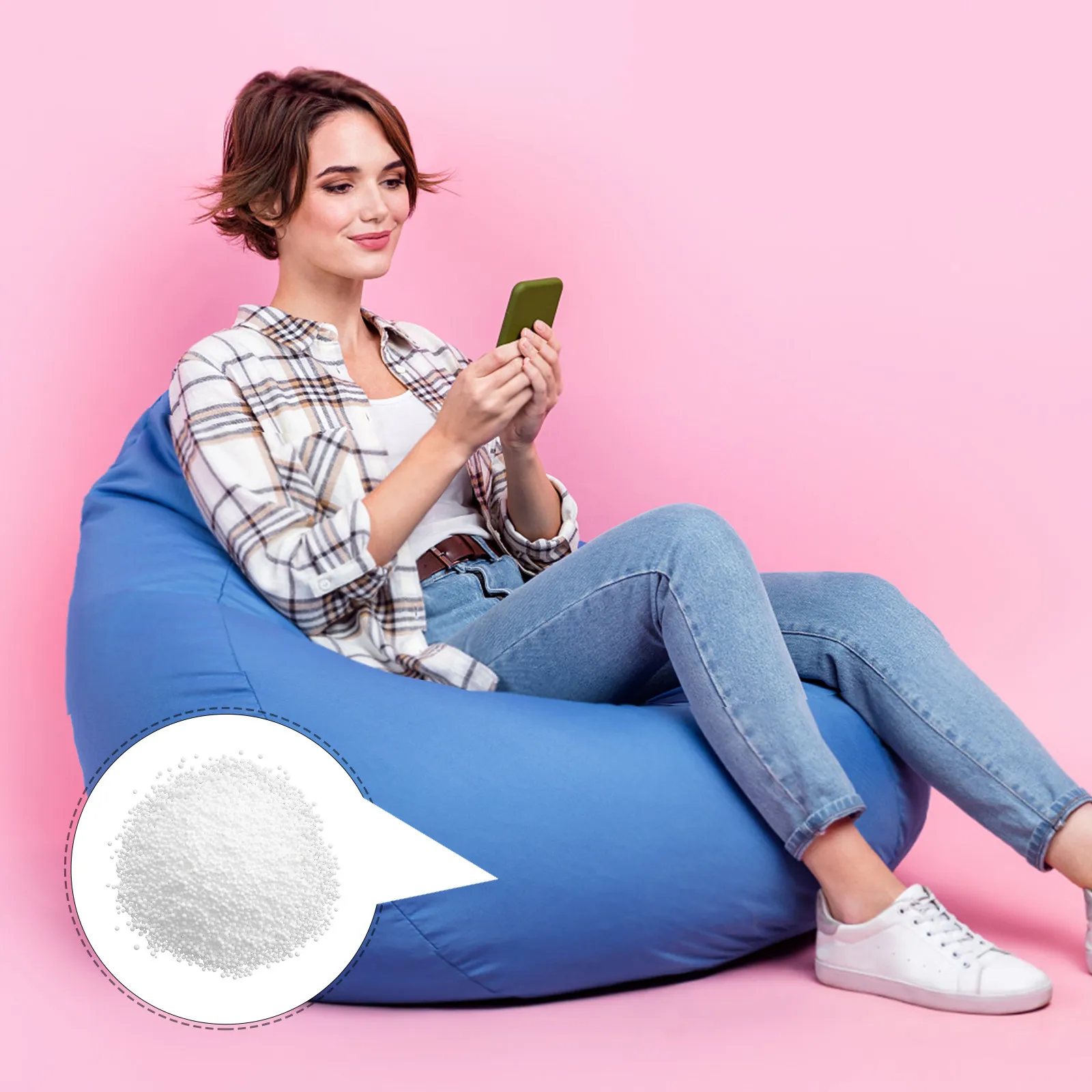 1 Bolsa de Relleno de Espuma para Sillón Puff, Perlas Suaves e Inodoras para Cojines de Sofá, Relleno a Granel para Almohadas, Material de Relleno para Sofá Cama