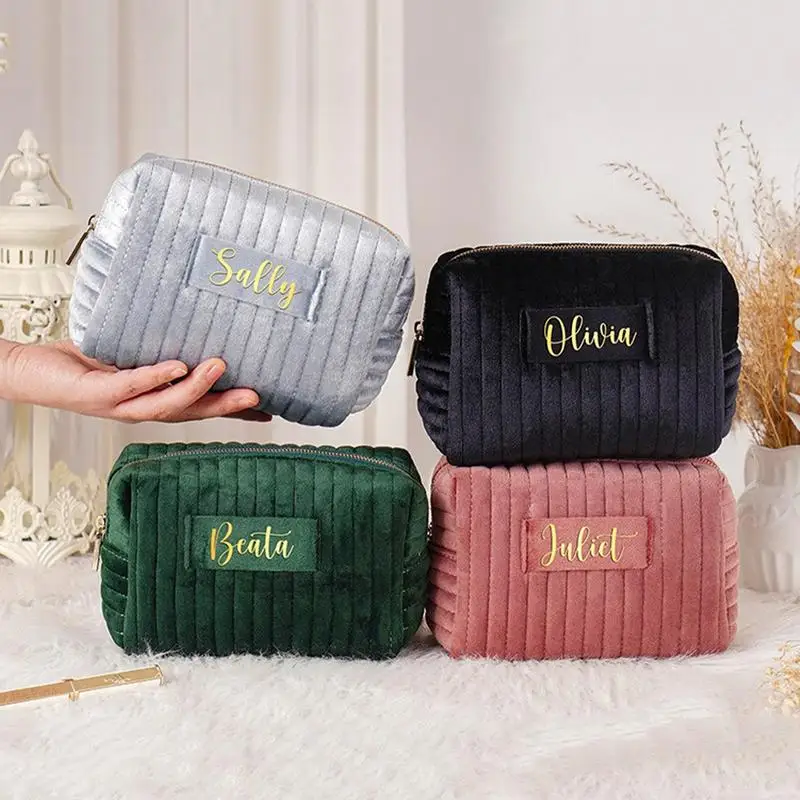 Velvet Makeup Cosmetic Bag Waterproof Travel Toiletry Bag Large Cosmetic Pouch Large Cosmetic Pouch Multifunctional Travel