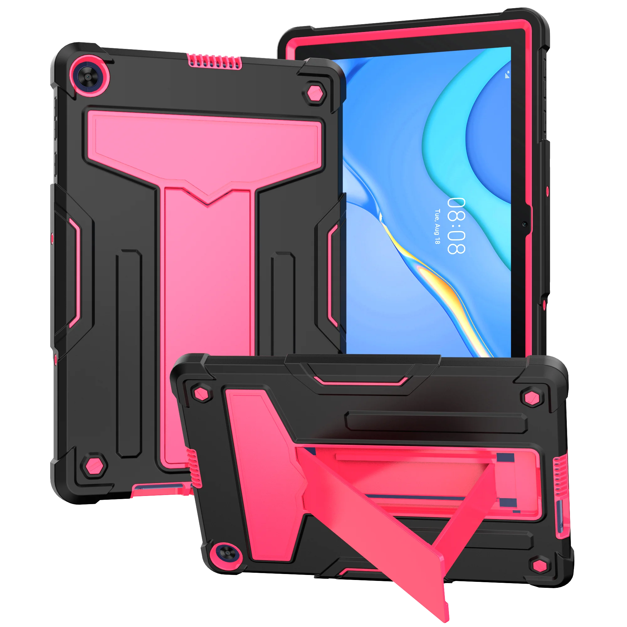 

Чехол для Huawei MatePad T10/T10S, многоугольная Т-образная подставка, контрастный дизайн, незаменимый для офиса/студии/развлечения