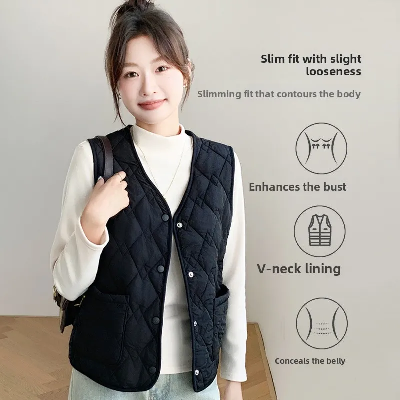 Dames Fce gevoerd vest H7 met ket Herfst Winter Warm Spor Casual ort oulder Pad Binnenkleding Polyestervezel