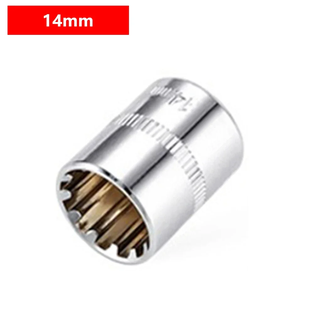 12 Teeth Shape Universal Socket Head 1/4" Square Drive Torx Bit Ratchet Wrench Adapter Socket For Nuts Of Various Types Sockets