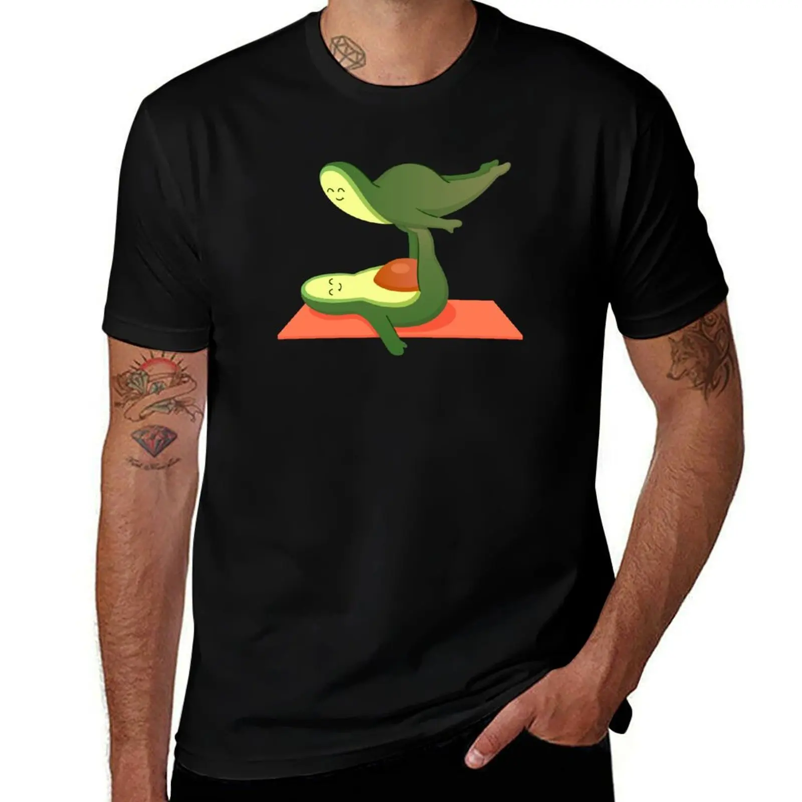Avocado Acroyoga Acro Acrobatics T-Shirt Plus Size Non-Shrink T-Shirt