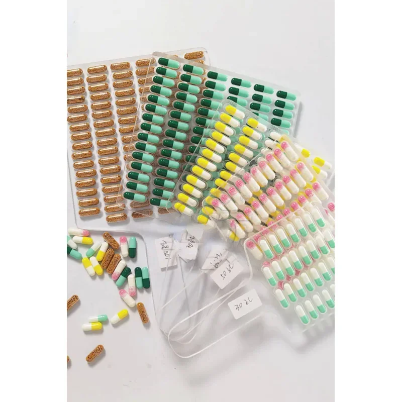 New Plexiglass 60 Hole  Manual Capsule Tablet Counter Plate Hand  Capsules Counting Tray  For Size  00 0 1 2 3 4